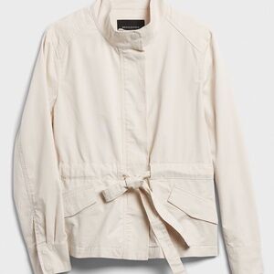 Banana Republic Women's Light Cream Tie-Waist Utility Jacket